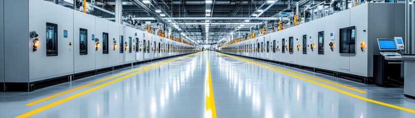 Fototapeta premium Modern industrial facility interior view.