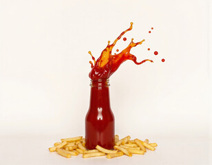 red ketchup  isolated on white background 
