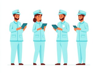 Group of professionals using digital devices.