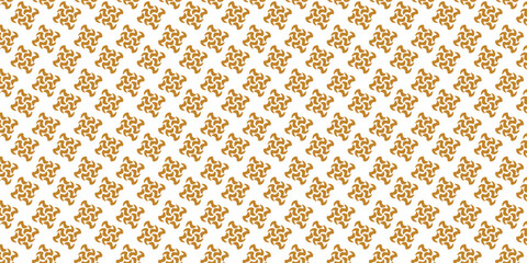 Golden vector floral seamless pattern. Abstract luxury geometric ornamental texture with small flower silhouettes. Gold and white simple ornament in oriental style.
