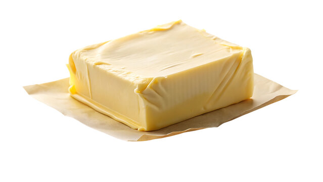 Piece of butter isolated on transparent background