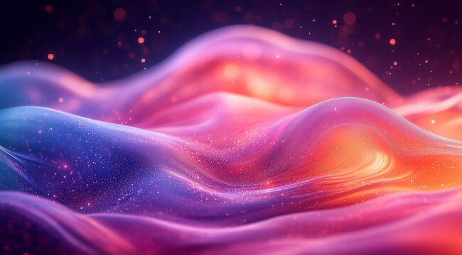 Vibrant synesthetic journey of music with colorful sound waves and shapes - Generative AI