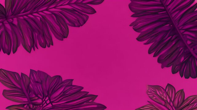 rich Viva Magenta background adorned dark leaves captures essence Color Year 2025 perfect nature inspired design lawn edge glade texture summer carpet field meadow fresh leaf environment foliage