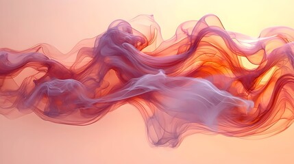 Obraz premium An abstract composition of flowing organic shapes in shades of red and purple, creating a sense of movement and tranquility against a soft gradient background.