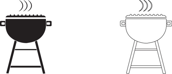 Brazier vector silhouette isolated on white background.