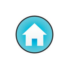 house icon. Color flat icon Button in circle on white background