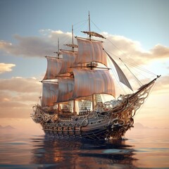 Sailing ship in fantasy style.