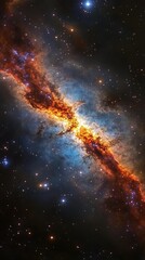 Fototapeta premium Colorful nebula and stars in outer space with vivid detail.