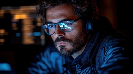 Software developer coding on multiple screens, utilizing cloud infrastructure for scalability and efficient workflow