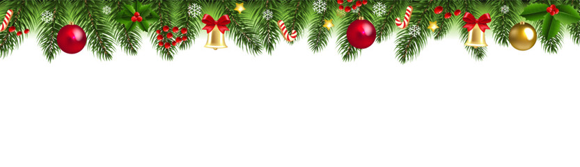Christmas Frame With Holly Berry And Xmas Toys White background