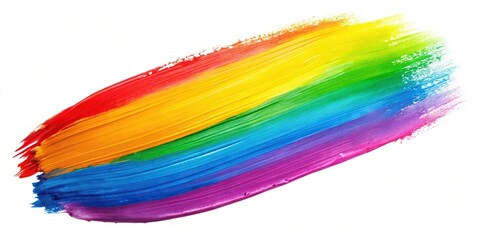 colorful brush stroke on white background