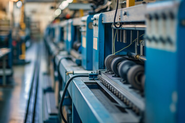 Fototapeta premium Automated Industrial Machinery in Modern Factory for HighEfficiency Manufacturing