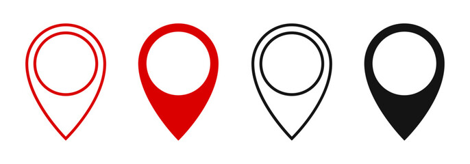 Location map icons, location marker pin, address destination