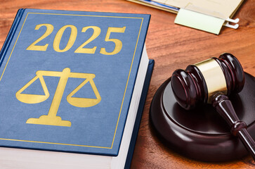 Law book with a gavel - 2025