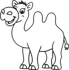 Fototapeta premium A Camel line art vector illustration color book letter for C