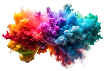 Fototapeta premium Colorful cloud of ink on white background