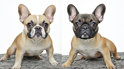 Fototapeta premium These friendly dogs showcase their unique expressions and playful nature while posing