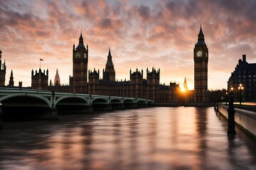 Naklejka premium Big Ben in London and English flag - toned picture