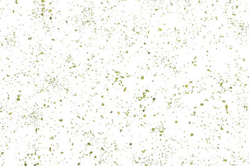 Chopped dry parsley leaves flying, pile isolated on white background, macro