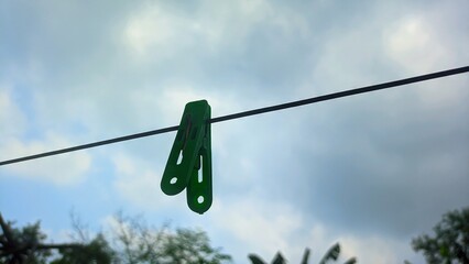 clothespin on the rope