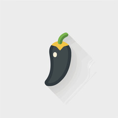 A simple flat 2D icon of jalapeno isolated on the background, vector design, ideal for animation, UI/UX design, mobile apps, web design, digital illustrations
