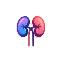 A simple flat 2D icon of kidneys isolated on the background, vector design, ideal for animation, UI/UX design, mobile apps, web design, digital illustrations, flat 2D