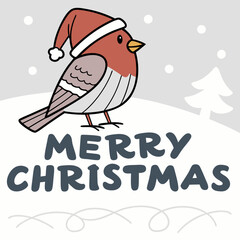 A vector with a santa hat on it that says merry christmas