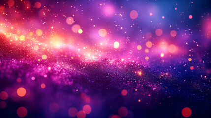 Cosmic light burst with colorful bokeh in night sky