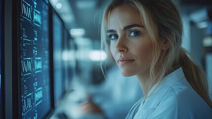 Healthcare team reviewing patient data in modern medical command center