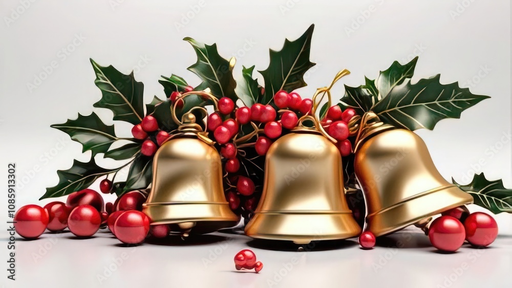 Wall mural Bells with red ribbon