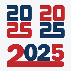 2025 Typography. Happy New Year 2025 Typography. 2025 Background. 2025 Text Typo Vector art.