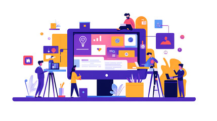  Digital marketer creating ad campaigns as a side hustle in a modern office (2)