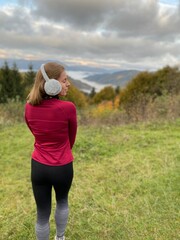 person walking in the mountains