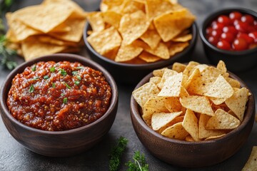 Casual snacking with friends during game night, surrounded by chips and dips,