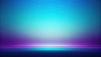 Colorful gradient shape design in sky blue, teal, orchid purple, violet, and dark blue with noise and grain effect, using forced perspective