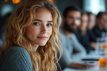 Diverse group brainstorming ideas in a modern meeting room,