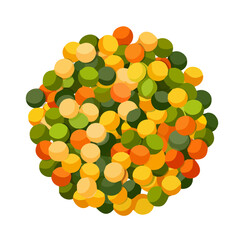A simple flat 2D icon of lentils isolated on a background, vector design, ideal for animation, UI/UX design, mobile apps, web design, digital illustrations
