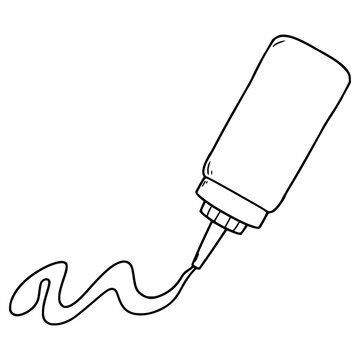 recommend clip art: container or bottle ketchup illustration hand drawn outline vector