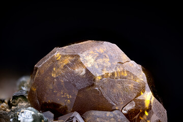 Vesuvianite crystal. Specimen from  Imilchil, Errachidia Province, Morocco. Micro photography...