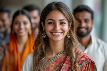 Obraz premium Indian professionals driving social impact ventures, focusing on community development,