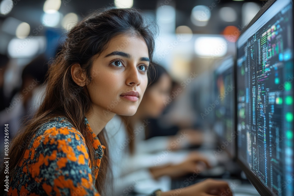 Poster Indian professionals using AI tools to optimize business processes,