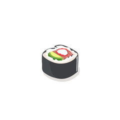 Simple flat 2D icon maki sushi roll with tuna isolated on a transparent background, vector, flat design, animation design, vector, flat design, animation © Sabellatint
