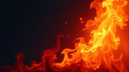 Obraz premium Fiery black abstract background with burning flames