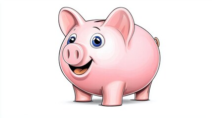 A photostock of a pink piggy bank for saving money on isolated on transparent PNG background, High Quality.