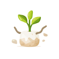 Simple flat 2D illustration of marshmallow root isolated on a white background, ai, vector marshmallow root icon set