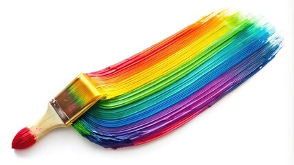 Fototapeta premium Colorful paint brush stroke isolated on white background