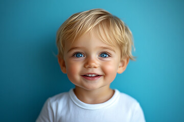 Naklejka premium portrait of an white little boy with a smile