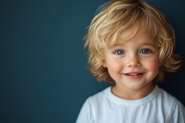 Naklejka premium portrait of an white little boy with a smile