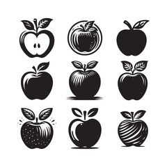 Apple Silhouette Vector Illustrations – Perfect for Design Projects