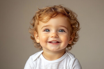 Fototapeta premium portrait of an white little boy with a smile